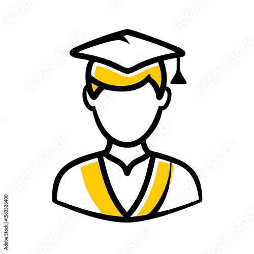 This outline icon of a graduate in a cap and gown is perfect for websites and blogs related to education, graduation, achievements, and academic milestones.

