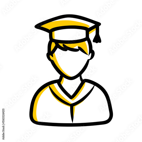 This outline icon of a graduate in a cap and gown is perfect for websites and blogs related to education, graduation, achievements, and academic milestones.

