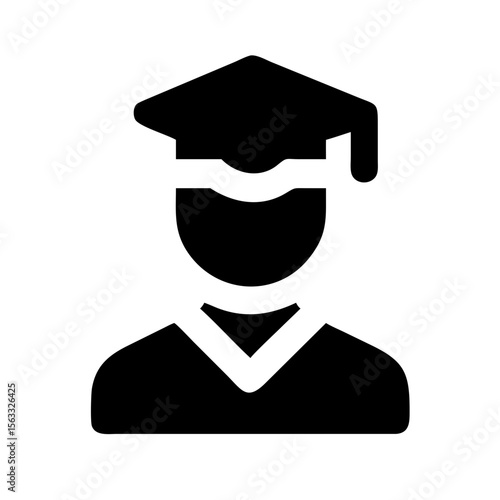This silhouette icon of a graduate is perfect for websites and blogs related to education, graduation ceremonies, academic achievements, or university programs.

