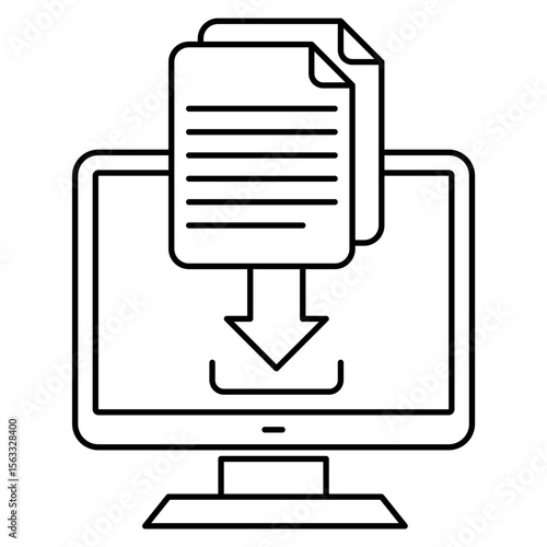 download document line icon