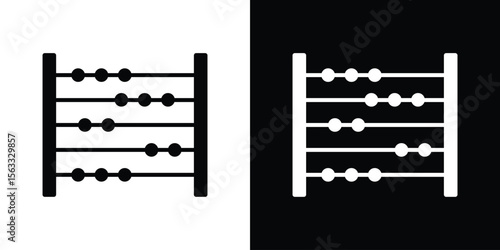 Abacus icon Set collection. Vector silhouette.