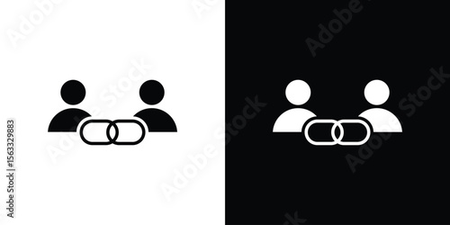 Affiliate link icon Set collection. Vector silhouette.