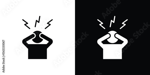 Anxiety icon Set collection. Vector silhouette.