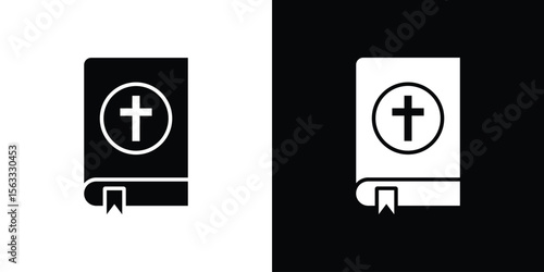 Bible icon Set collection. Vector silhouette.