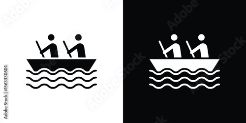 Boat race icon Set collection. Vector silhouette.