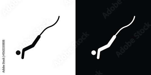 Bungee jumping icon Set collection. Vector silhouette.