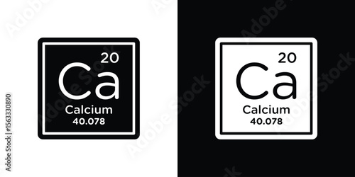 Calcium icon Set collection. Vector silhouette.
