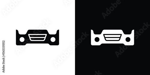 Car bumper icon Set collection. Vector silhouette.