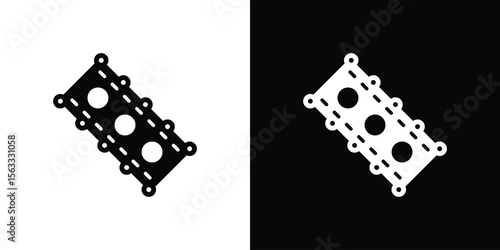 Car gasket icon Set collection. Vector silhouette.