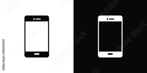 Cell phone icon Set collection. Vector silhouette.