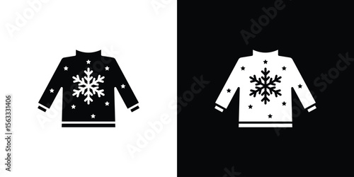 Christmas sweater icon Set collection. Vector silhouette.