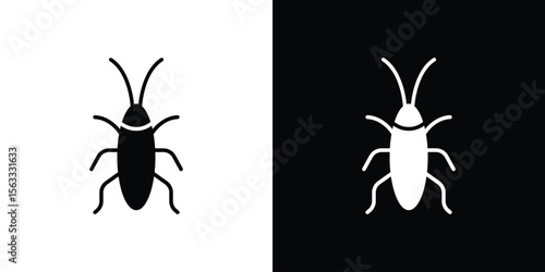 Cockroach icon Set collection. Vector silhouette.
