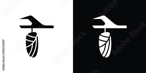 Cocoon icon Set collection. Vector silhouette.