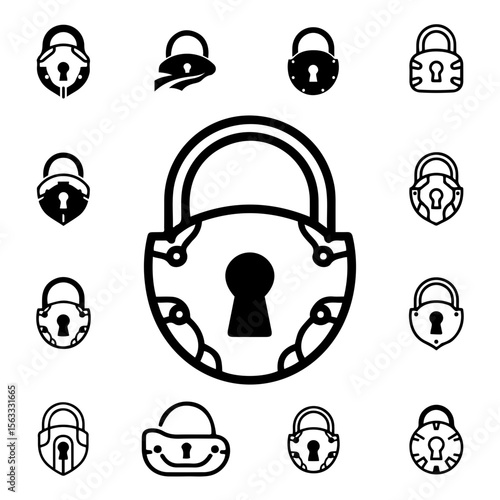 A conceptual art set of lock silhouettes, exploring the ideas of containment and protection