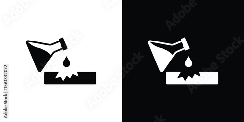 Corrosive substance icon Set collection. Vector silhouette.