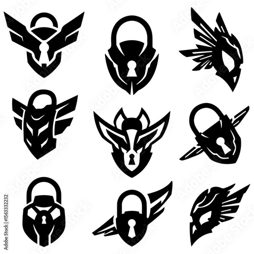 A beautiful set of lock icons for therapists, life coaches, and wellness brand logos