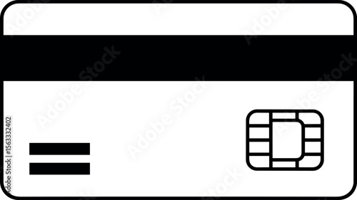credit card icon. atm card symbol with chip. simple bank debit card vector on transparent background.