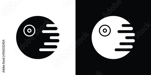 Death star icon Set collection. Vector silhouette.