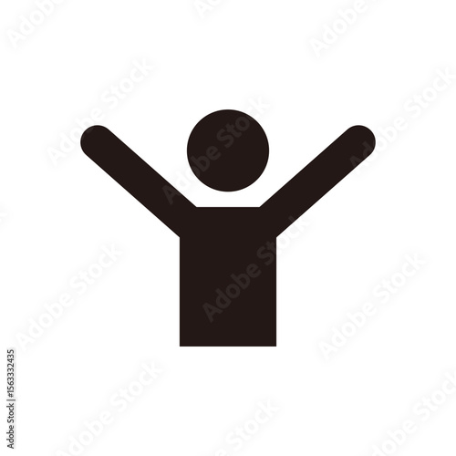 万歳する人のピクトグラムアイコン