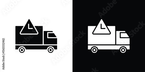 Delivery delay icon Set collection. Vector silhouette.