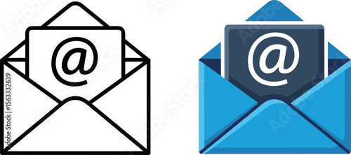 email icon. mail symbol for app, ui, website and design element. transparent png and vector illustration