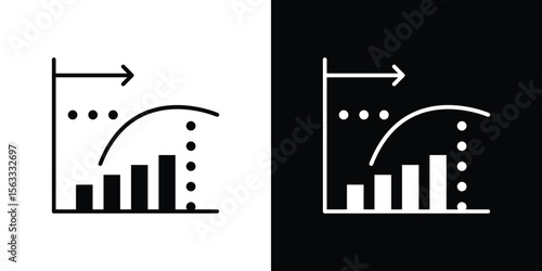 Diminishing returns icon Set collection. Vector silhouette.
