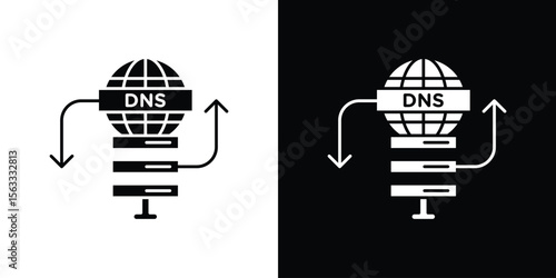 DNS icon Set collection. Vector silhouette.