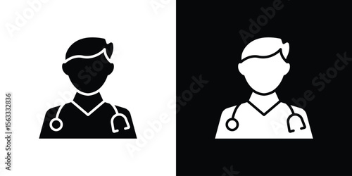 Doctor icon Set collection. Vector silhouette.