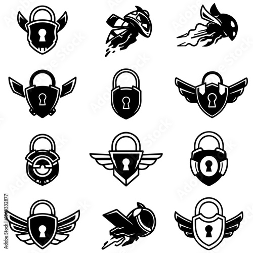 A stylish set of lock icons that feel alive with power, perfect for modern digital security design