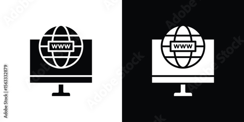 Domain icon Set collection. Vector silhouette.