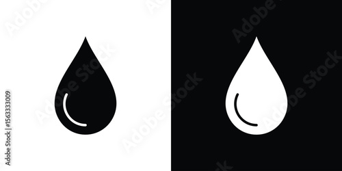 Drop icon Set collection. Vector silhouette.
