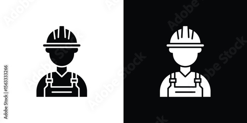 Engineer icon Set collection. Vector silhouette.