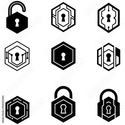 A dynamic set of lock icons that look like they are powered by steam and intricate clockwork