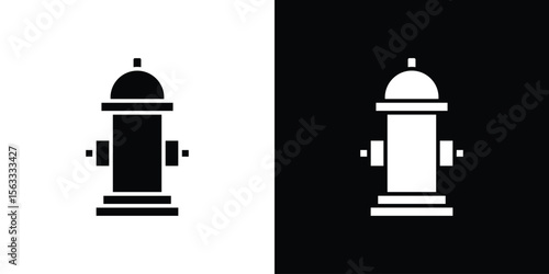 Fire hydrant icon Set collection. Vector silhouette.