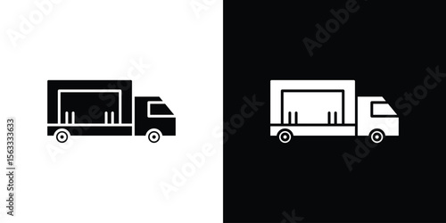 Food truck icon Set collection. Vector silhouette.