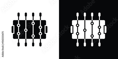 Foosball icon Set collection. Vector silhouette.