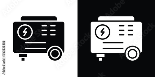 Generator icon Set collection. Vector silhouette.