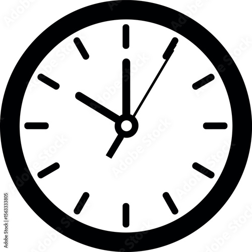 wall clock icon, vector illustration on transparent background