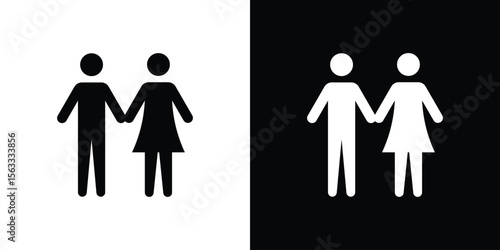 Girlfriend icon Set collection. Vector silhouette.