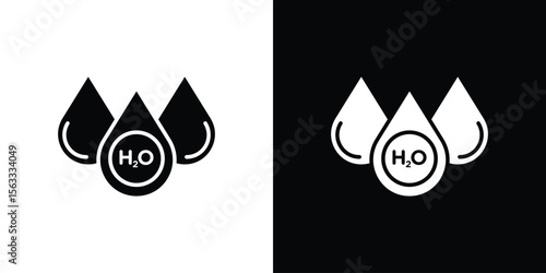 H2o icon Set collection. Vector silhouette.