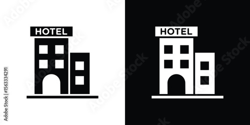 hotel icon Set collection. Vector silhouette.