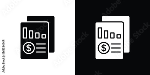 Income statement icon Set collection. Vector silhouette.
