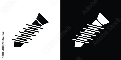 Implant Fixture icon Set collection. Vector silhouette.