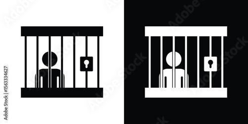 Jail icon Set collection. Vector silhouette.