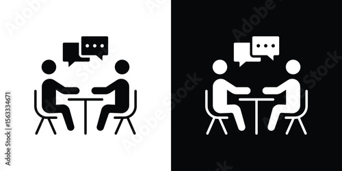 Job interview icon Set collection. Vector silhouette.