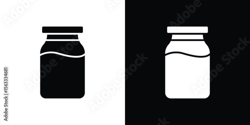 Jar icon Set collection. Vector silhouette.