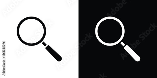 Magnifying glass icon Set collection. Vector silhouette.