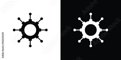 Microservices icon Set collection. Vector silhouette.