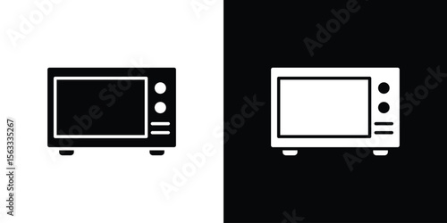 Microwave icon Set collection. Vector silhouette.