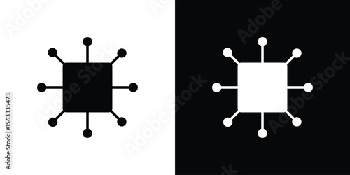 Multi channel icon Set collection. Vector silhouette.